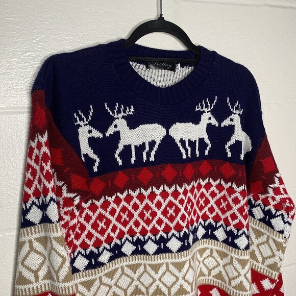 Ugly Christmas Party Unisex Ugly Christmas Sweater Reindeer Men Sz S Women Sz M - Picture 3 of 7